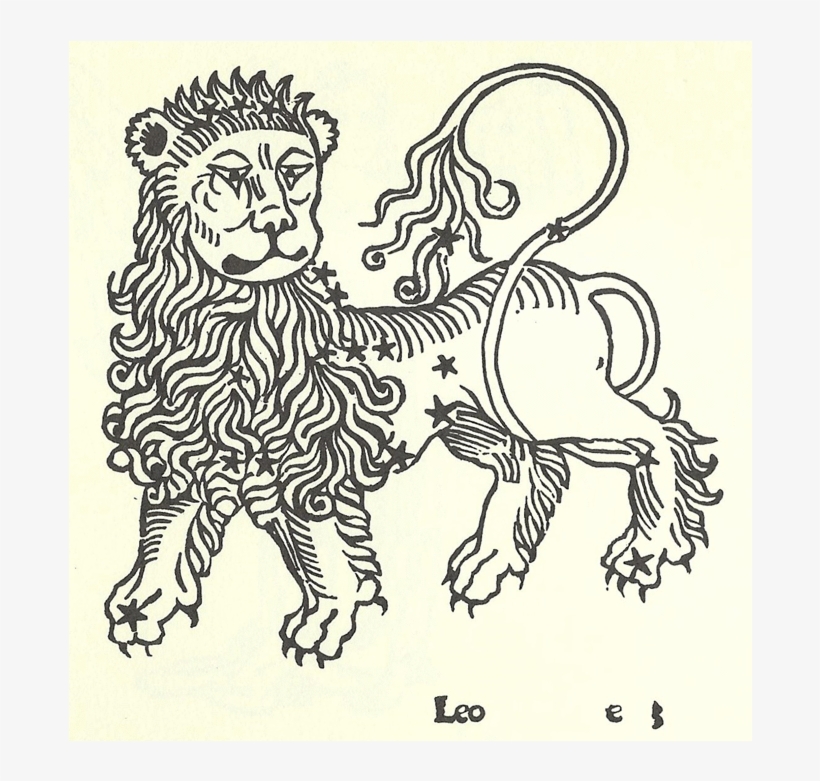Poeticon Astronomicon Higinio Ratdolt Incunabula & - Zodiac Leo 1482 Nleo The Lion Zodiacal Woodcut From, transparent png download