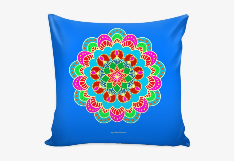 Beautiful Vibrant Mandala Design Pillow Cover - Throw Pillow, transparent png download