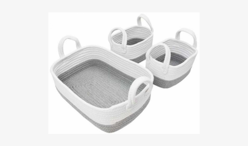 Sale Living Textiles 3pc Rope Storage Set Grey White - Textile, transparent png download