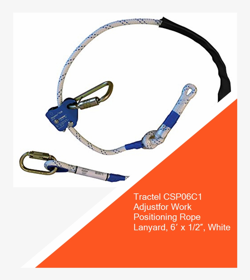 Tractel Csp06c1 Adjustfor Work Positioning Rope Lanyard,, transparent png download