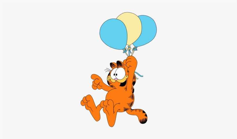 Garfield Balloons - Garfield With Balloons, transparent png download
