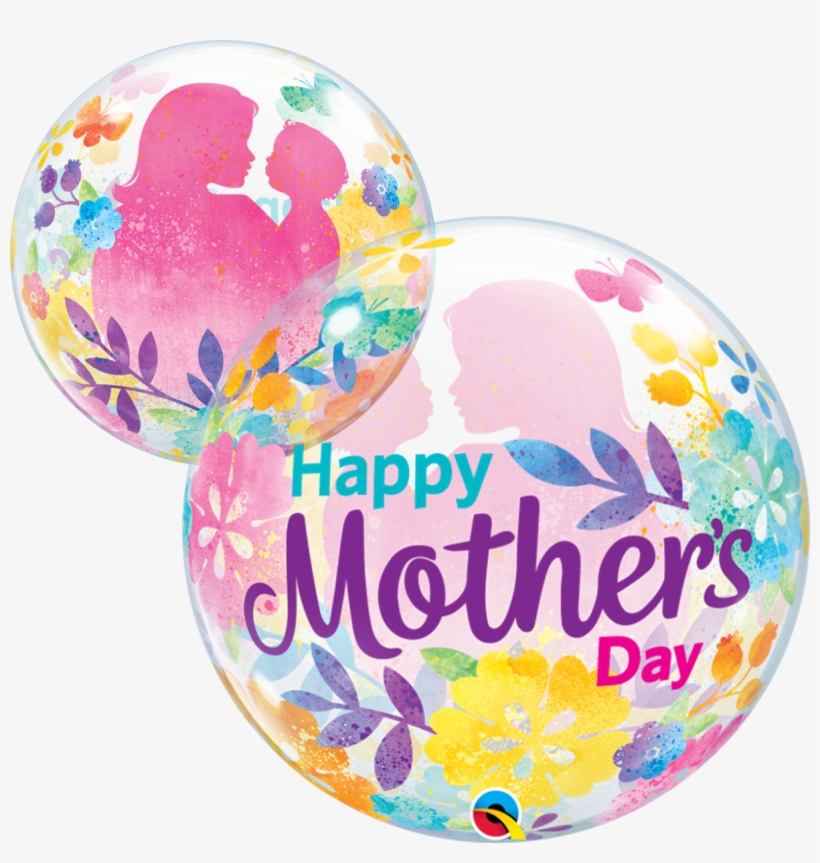 22" Mother's Day Silhouette Bubble Balloon - Balloon, transparent png download