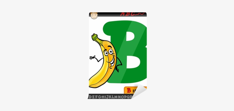 Letter B With Banana Cartoon Illustration Wall Mural - Illustration, transparent png download