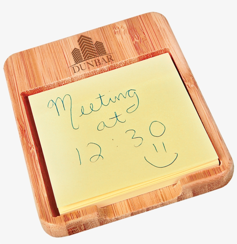 Genuine Bamboo Desk Note Holder With Notepad - Bamboo Business Note Holder, transparent png download