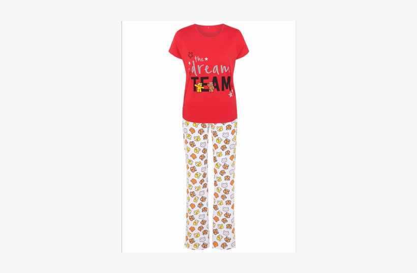A Colourful Red And White Pj Set Featuring The Dream - Pudsey And Blush Bear Clothes, transparent png download