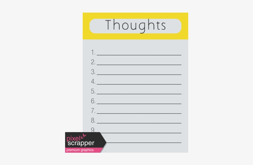 Thoughts Journal Card - Paper, transparent png download
