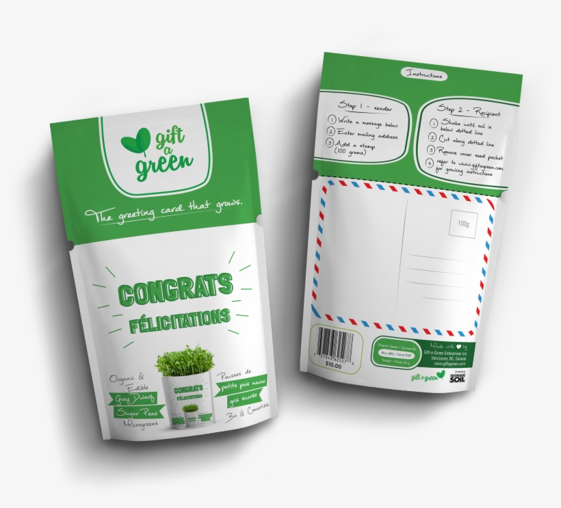 Congrats Microgreens & Tea - Gift-a-green Pouch - Merry Christmas Kohlrabi Microgreens, transparent png download