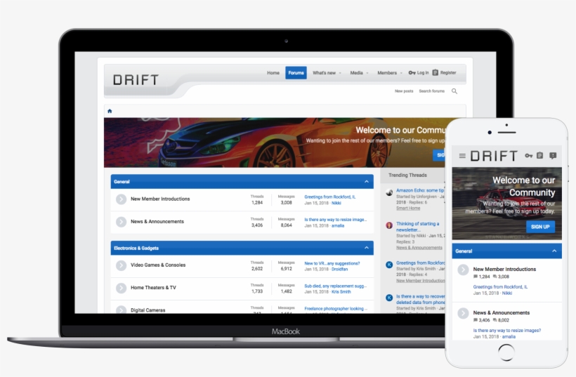 Based Off Its Xenforo 1 Successor, Drift Brings It's - Xenforo 2.0 Ссылка Раздел, transparent png download