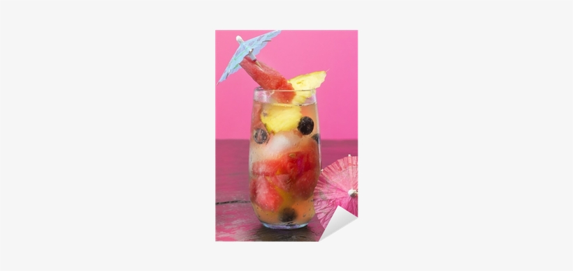 Fruit Cocktail With Decorative Umbrella Sticker • Pixers® - Painting, transparent png download