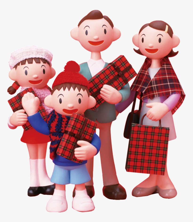 3d Cartoon Character Png - พ่อ แม่ ลูก, transparent png download