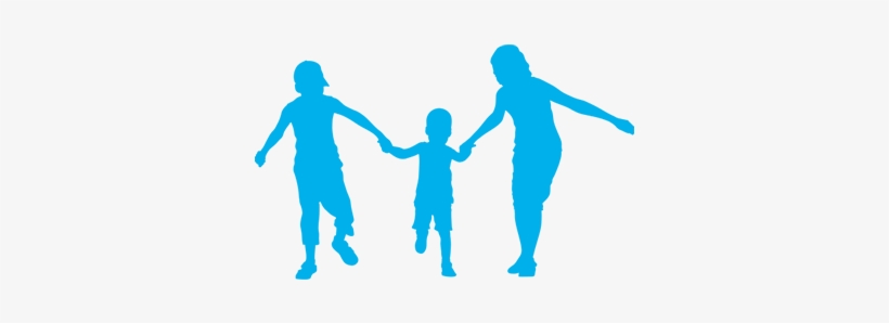 Children Holding Hands Silhouette Png, transparent png download