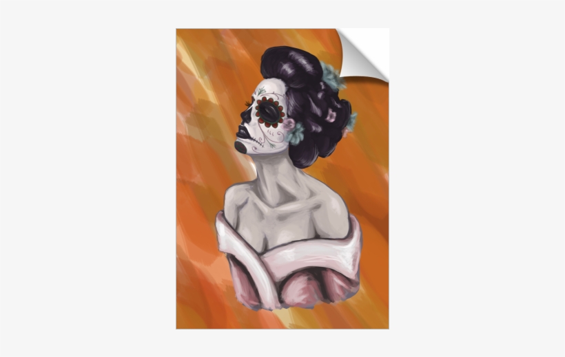 Sugar Skull Geisha - Geisha Mexican Skull, transparent png download