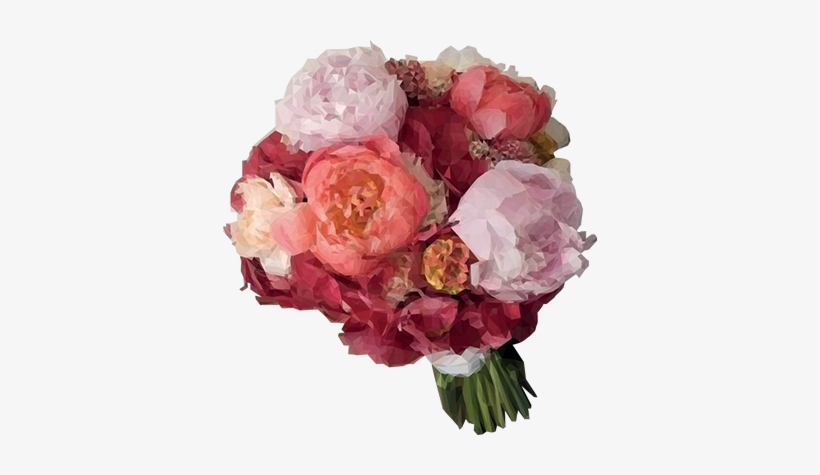 Vinilo Conjunto De Flores Dibujo Poligonal - Garden Roses, transparent png download
