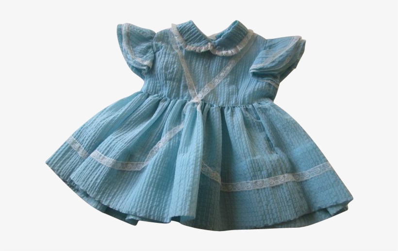 Vintage 1950s Girls Childrens Powder Blue Lace 1t Was - Tartan, transparent png download