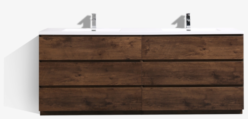 Moa 84″ Double Sink Rosewood White Modern Bathroom - Dresser, transparent png download