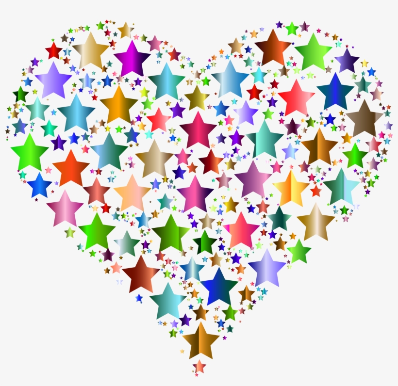 Hearts And Stars Clipart - Colorful Heart Transparent Background, transparent png download