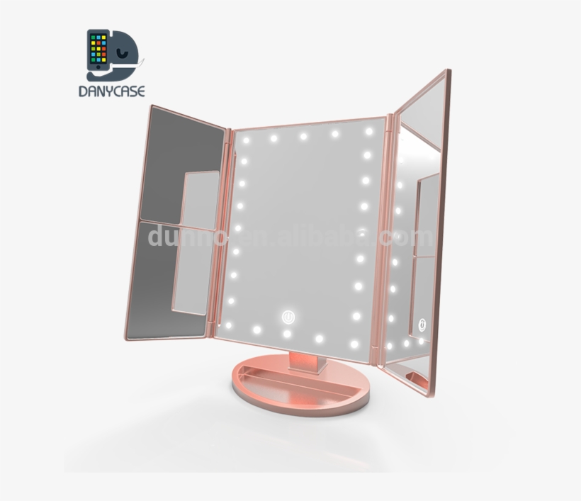 Danycase Trifold Led Lighted Makeup Vanity Mirror With Lampshade Transparent Png 640x640 Free Download On Nicepng