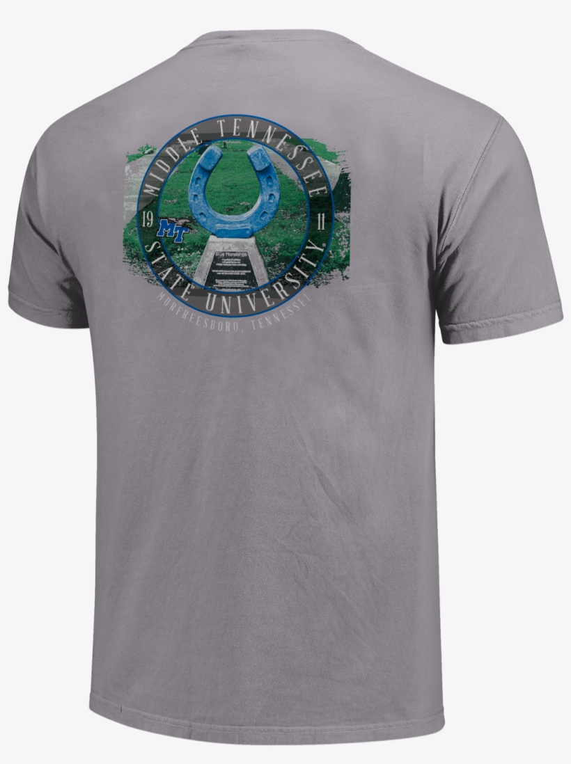 Mtsu Blue Raiders Circle Overlay Campus Comfort Colors - Shirt, transparent png download