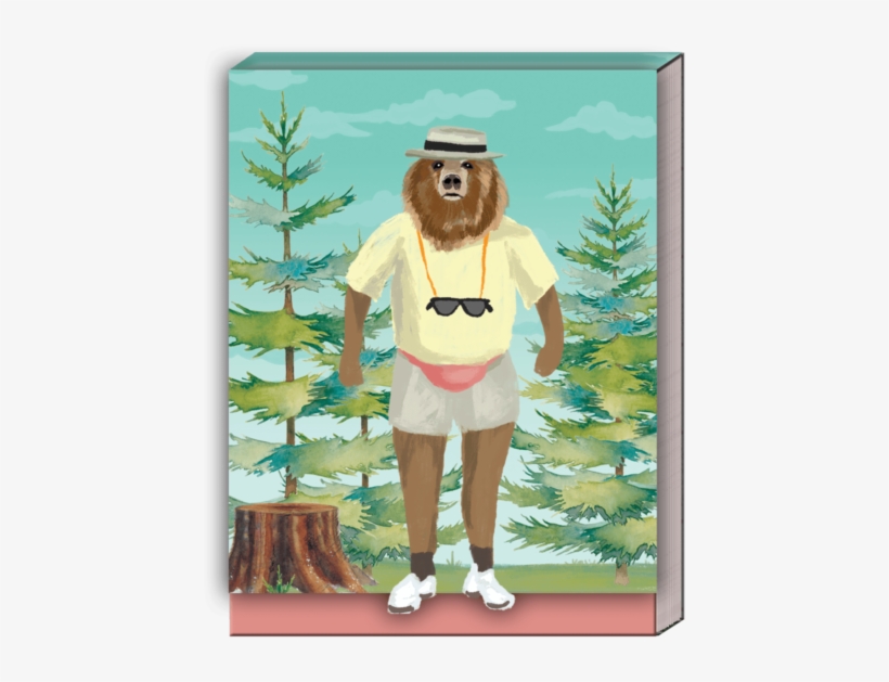 Forest Bear Pocket Note Pad - Cartoon, transparent png download