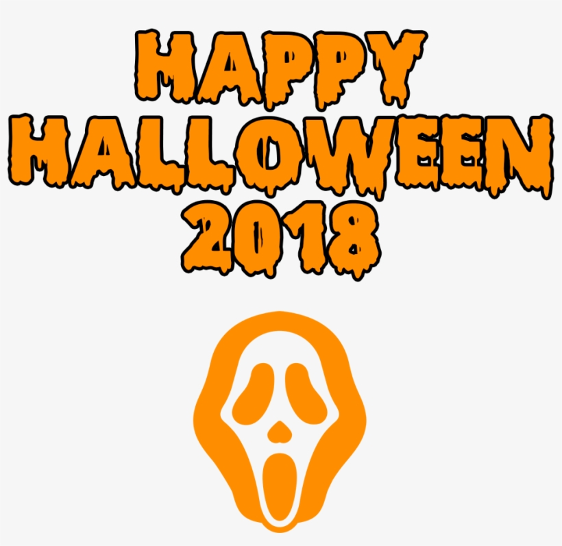 Happy Halloween 2018 Scary Mask Bloody Font - Clipart Happy Halloween Transparent, transparent png download