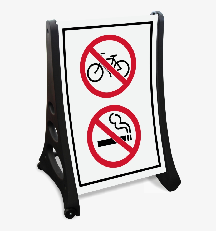 No Bicycle And Smoking Symbol Sidewalk Sign - Frame Sidewalk Sign, transparent png download