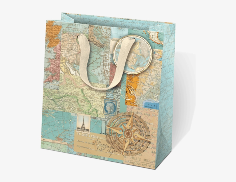 World Atlas Medium Gift Bag - World, transparent png download