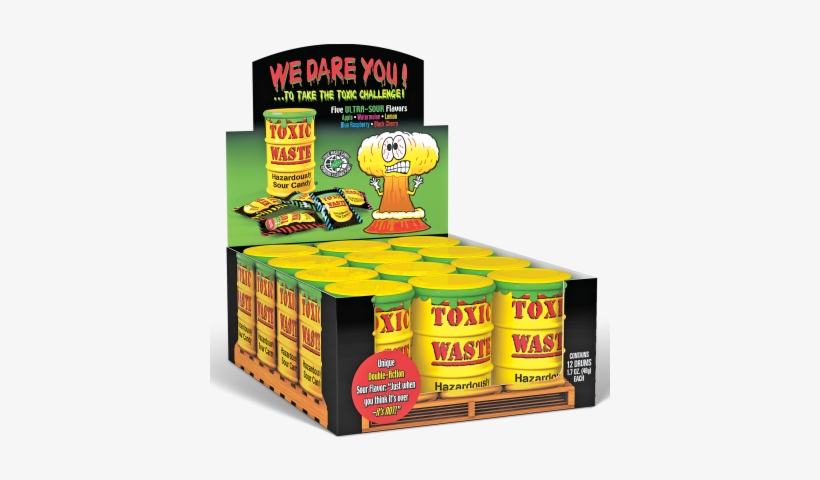 Toxic Waste Super Sour Candy Drum, Assorted - 12 Count,, transparent png download