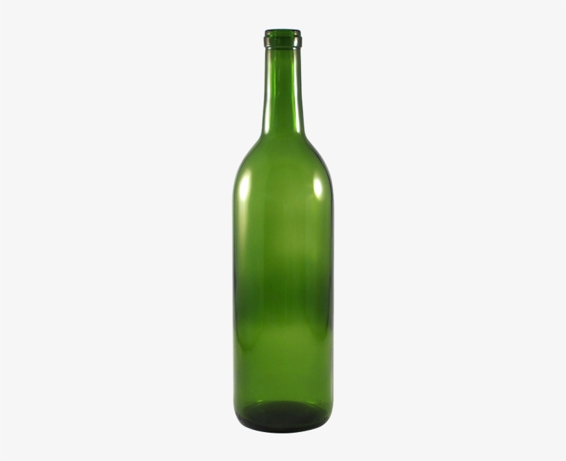 750 Ml Champagne Green Glass Bordeaux Wine Bottle - Glass Bottle, transparent png download
