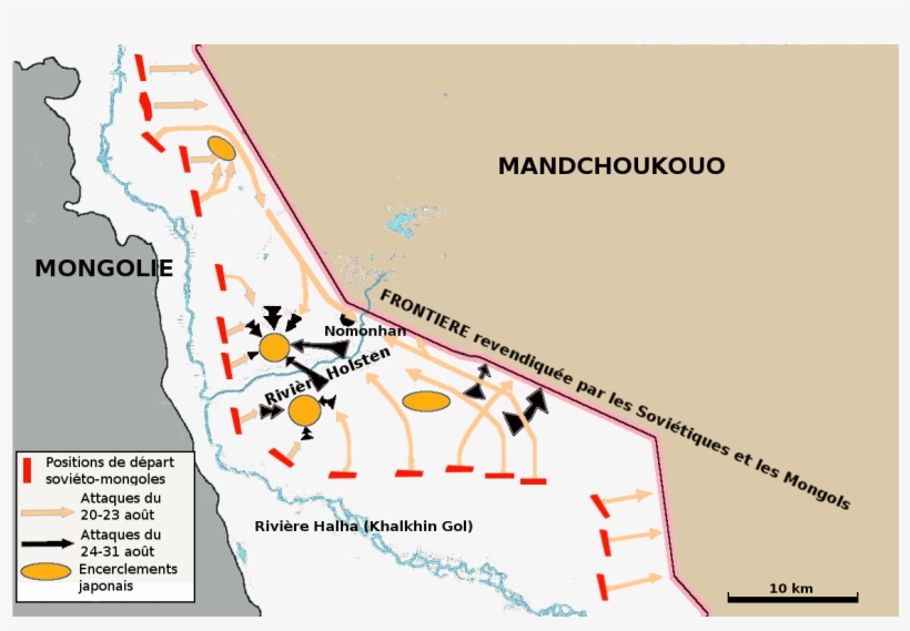 Khalkhin Gol Aout 1939 - Battle Of Khalkhin Gol Map, transparent png download