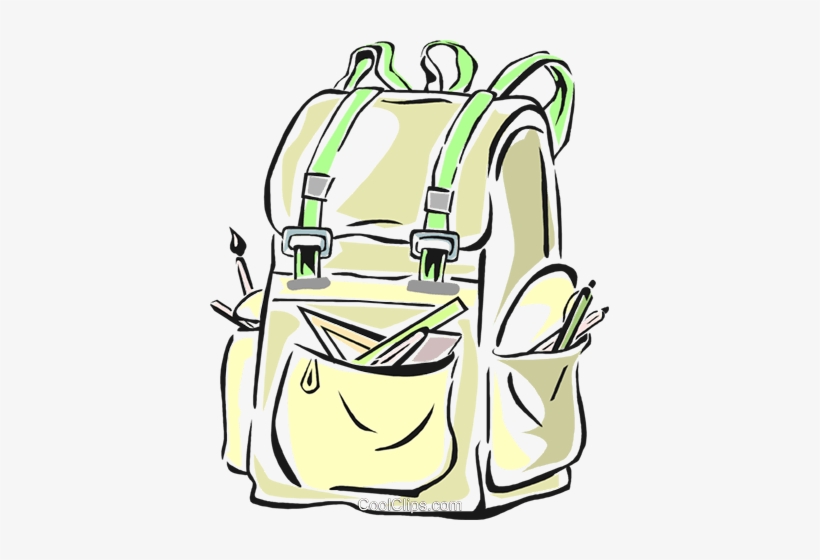 School Bag Filled With Supplies Royalty Free Vector - Schultasche Clipart, transparent png download