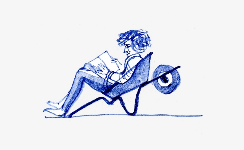 Motfis Woman Reading In Wheelbarrow - Sketch, transparent png download