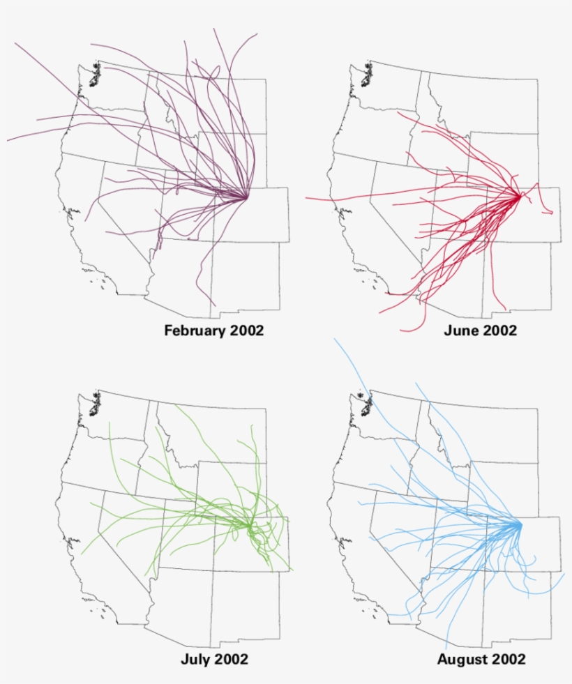 Daily 36-hour Back Trajectories At Rocky Mountain National - Drawing, transparent png download