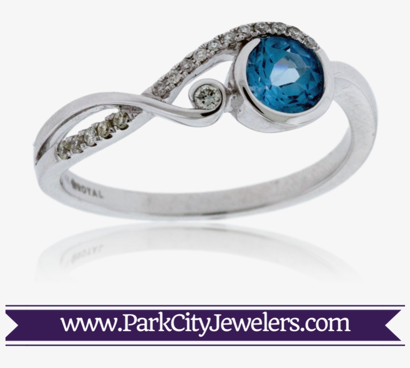 Blue Topaz Music Note Style Ring - Green Amethyst & Diamond Ring, transparent png download