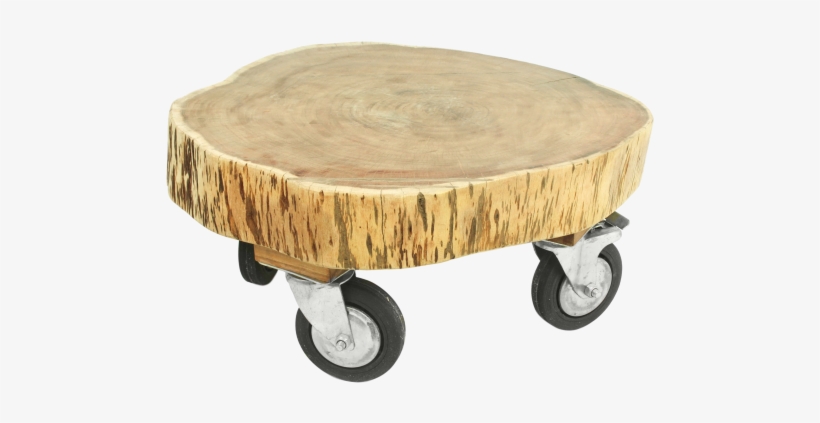 Natural Tree Stump Accent Table - Podstavec Z Akáciového Dřeva Na Kolečkách Hsm Collection, transparent png download