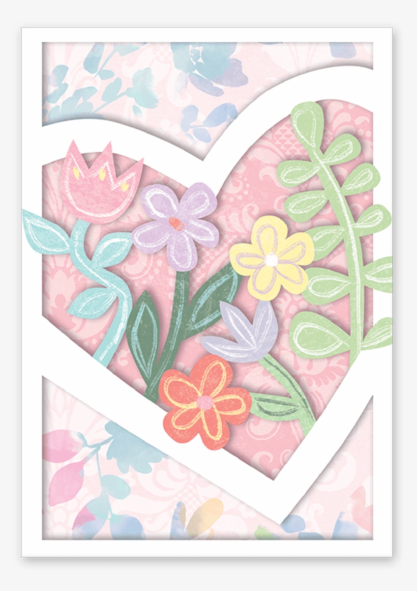 Floral Heart Boxed Note Cards - Sacred Lotus, transparent png download