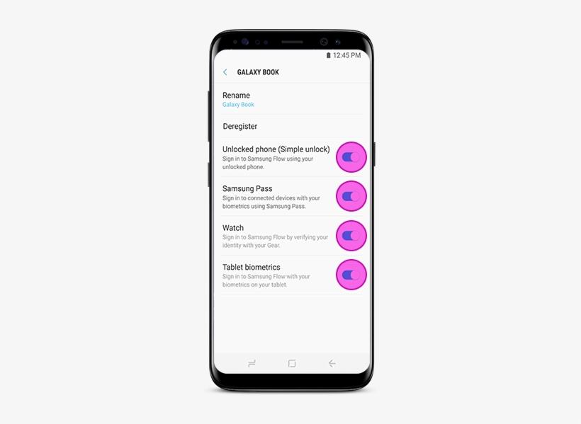 Front View Of Galaxy S8 Midnight Black Showing Settings - Iphone, transparent png download