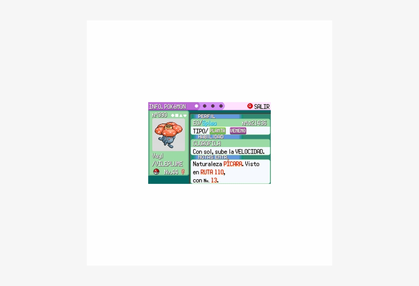 Pantalla Datos Info Pokémon Esmeralda - Pokemon, transparent png download