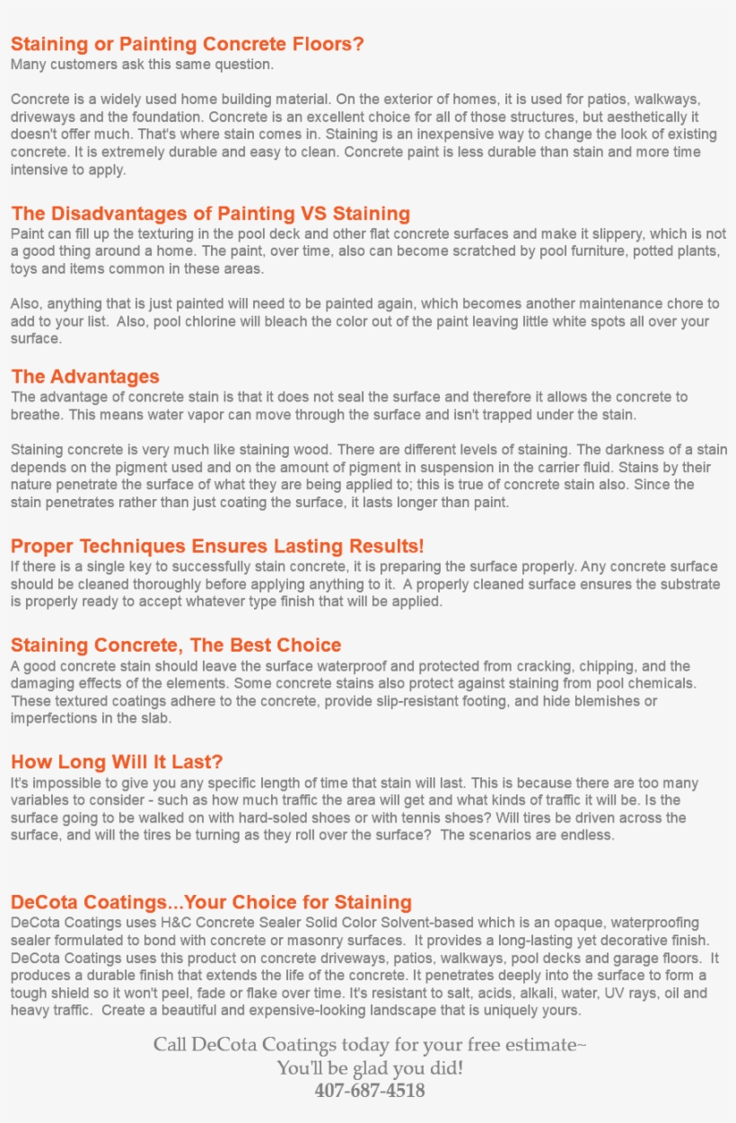 Staining Or Painting Concrete Floors Many Customers - Document, transparent png download