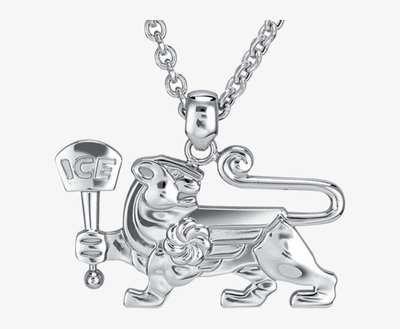 18k White Gold Lioness Pendant - Ice Link Logo, transparent png download