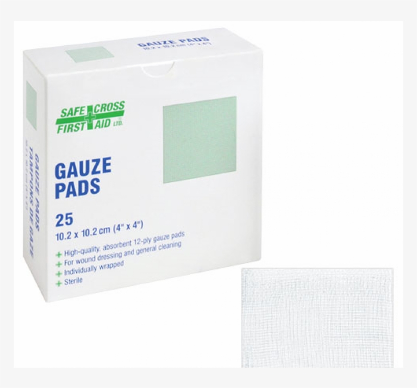 Gauze 4" X 4" - Safecross Sterile Gauze Pads (quantity 1bx), transparent png download