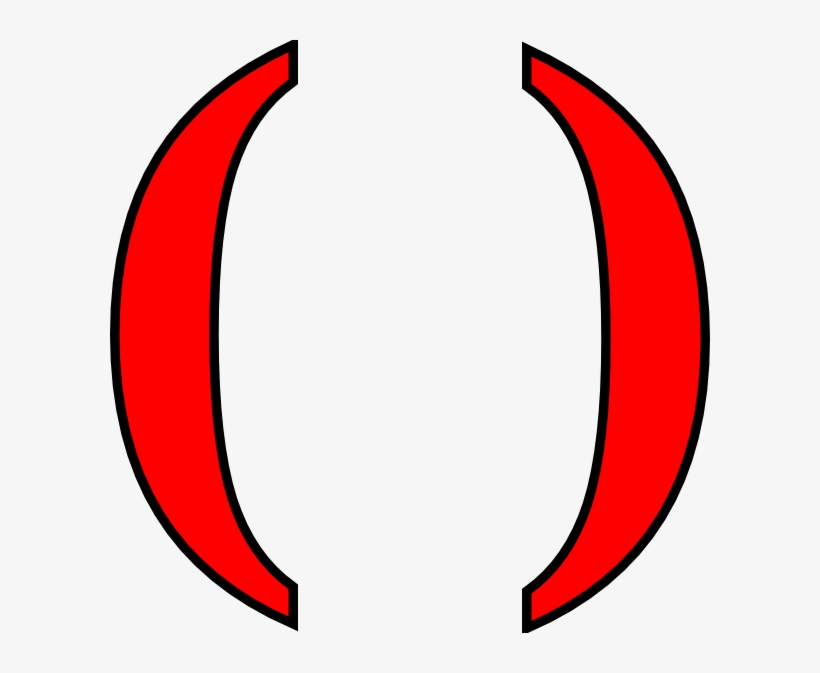 Red Parentheses Clip Art At Clker - Parentheses Clipart, transparent png download