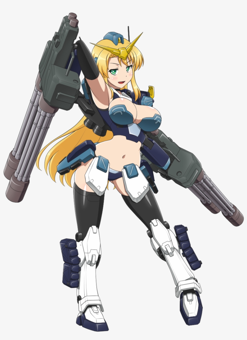 #gundam #gundamgirl #msgirl #robotgirl #mechamusume - Ms Girl Gundam Heavyarms Custom, transparent png download