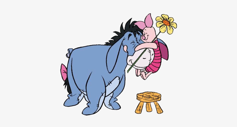 Cliparts Sleeping Beauty Castle Clipart - Eeyore And Piglet Hug, transparent png download