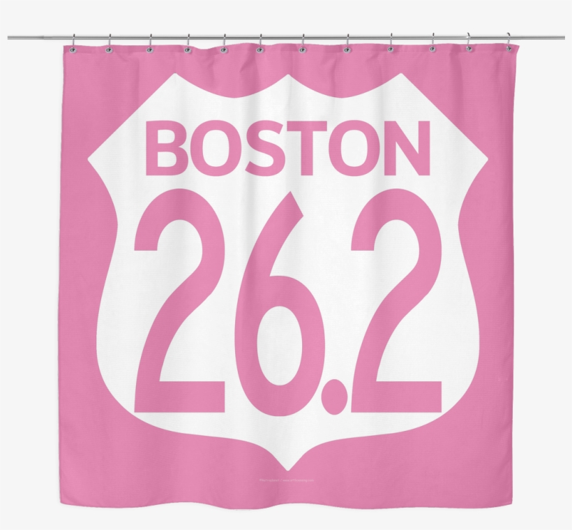 Boston Marathon Woven Oxford Cloth Shower Curtain Pink - New York Marathon 26.2 Miles Vinyl Sticker Laptop Car, transparent png download