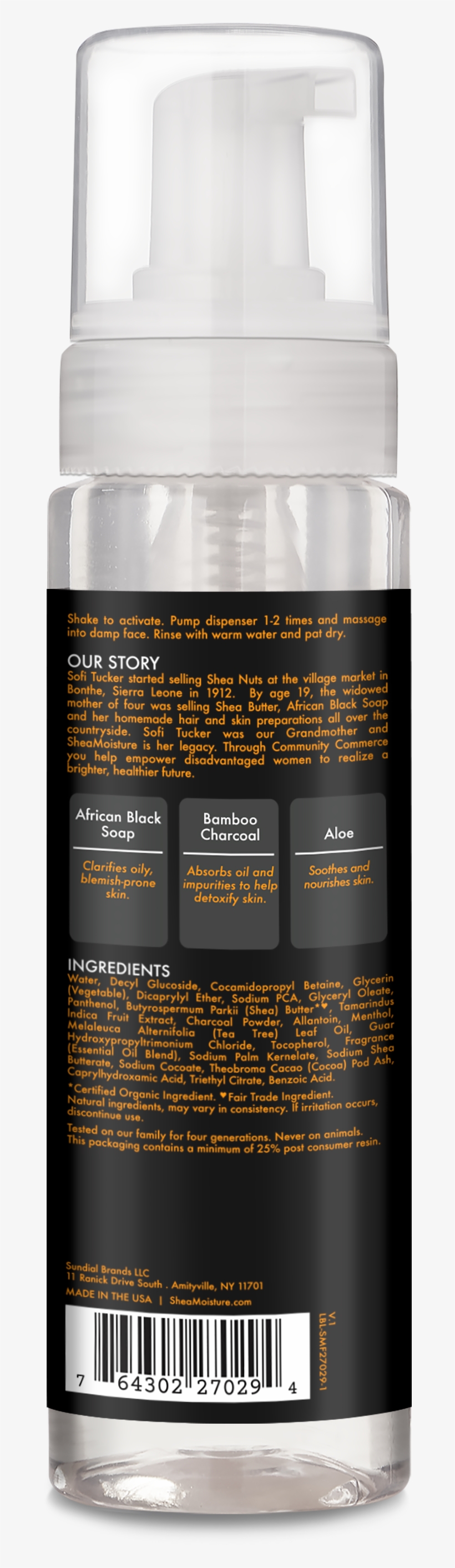 African Black Soap Bamboo Charcoal Detoxifying Foaming - Cleanser, transparent png download