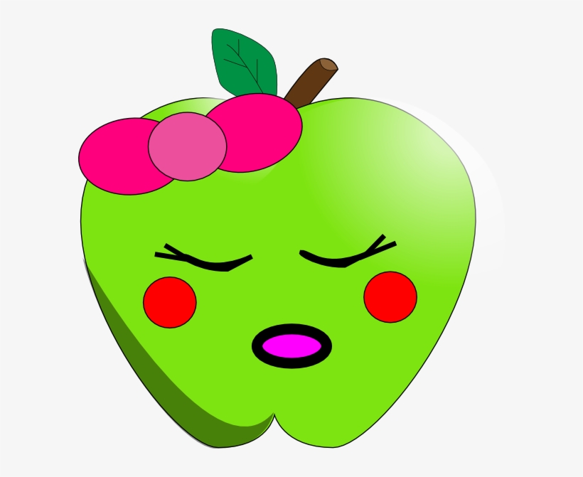 Sleeping Apple - Apple Clipart With Face, transparent png download