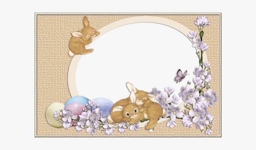 Easter Bunnies Transparent Png Frame - Easter Frames, transparent png download
