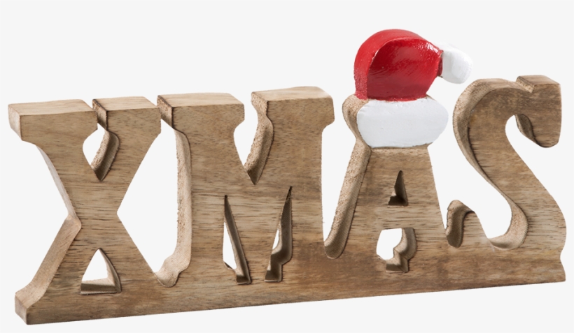 Wooden Word Art "xmas" - Christmas Day, transparent png download