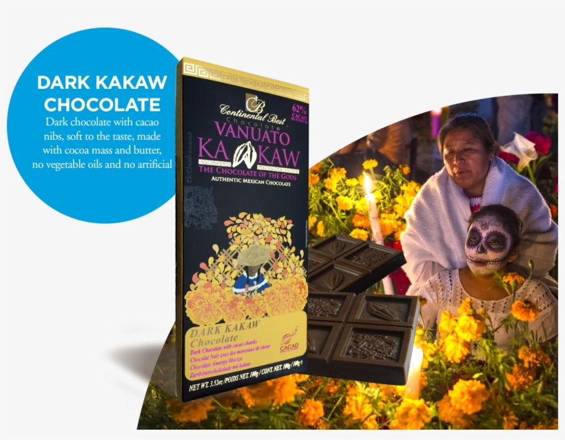 Tableta Dark Kakaw Chocolate, Celebración Día De Muertos - Chocolate, transparent png download
