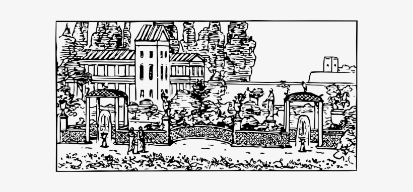Small - Roman Garden Cartoon, transparent png download
